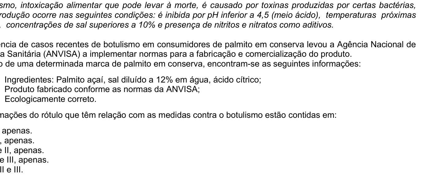 Questão 20 no caderno Amarela do ENEM 2003
