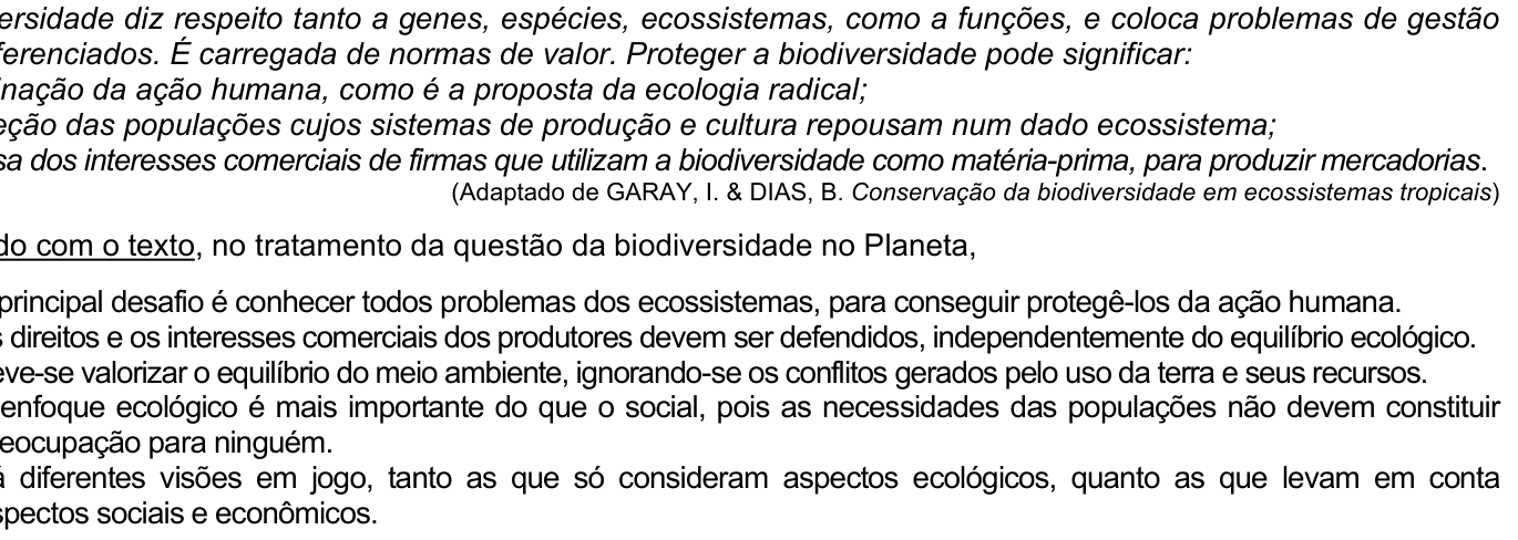 Questão 27 no caderno Amarela do ENEM 2003