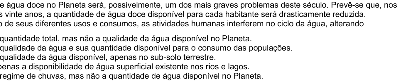 Questão 29 no caderno Amarela do ENEM 2003
