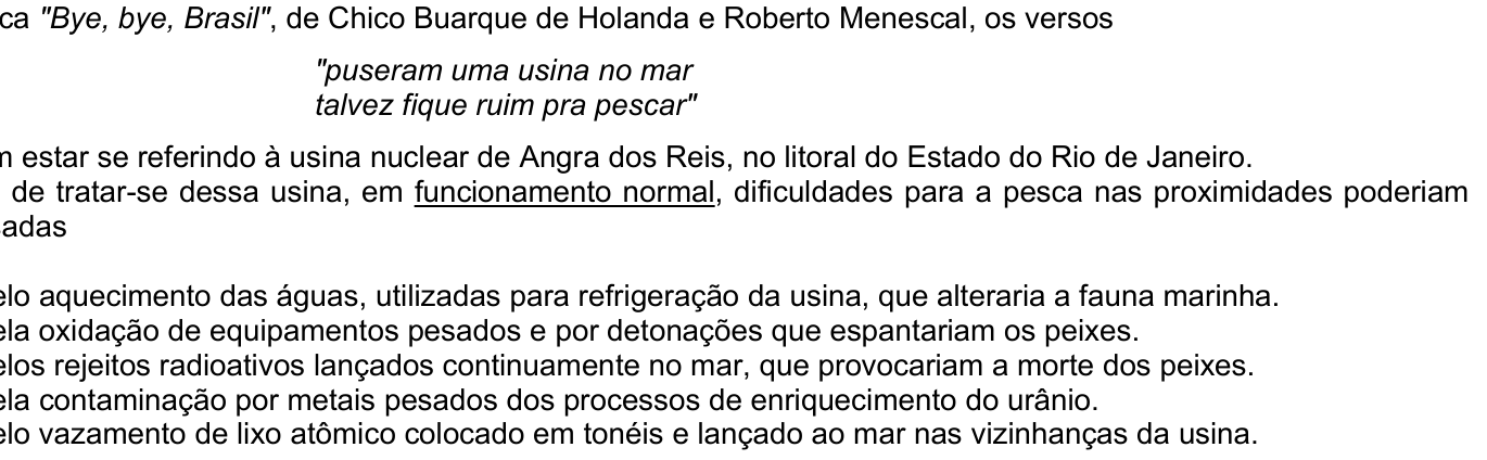 Questão 34 no caderno Amarela do ENEM 2003