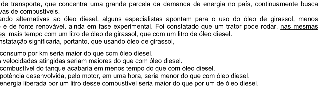 Questão 40 no caderno Amarela do ENEM 2003
