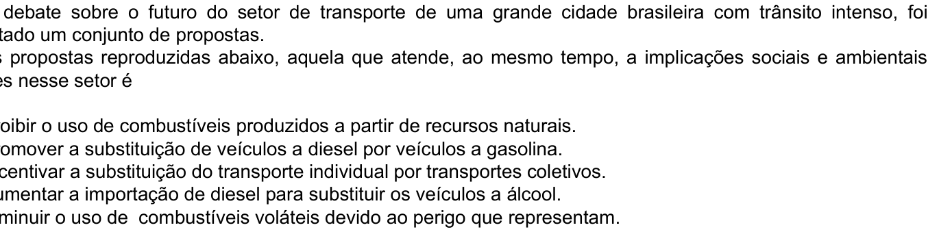 Questão 44 no caderno Amarela do ENEM 2003