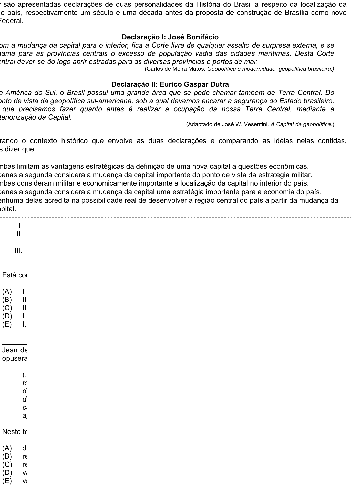 Questão 50 no caderno Amarela do ENEM 2003