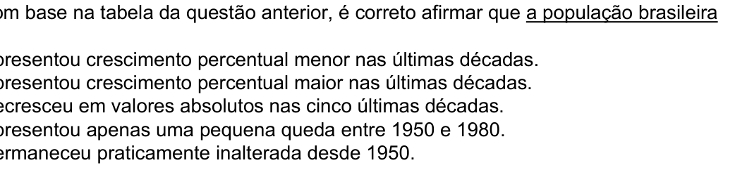Questão 58 no caderno Amarela do ENEM 2003
