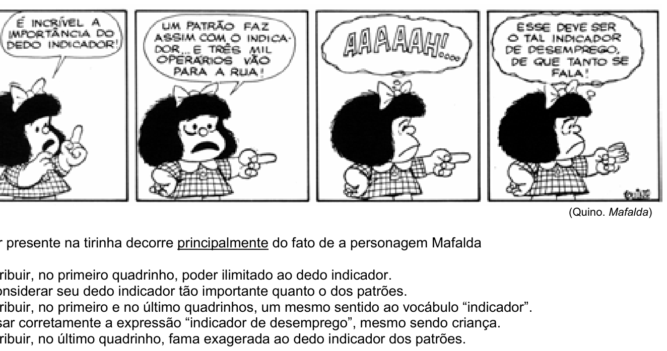 Questão 62 no caderno Amarela do ENEM 2003