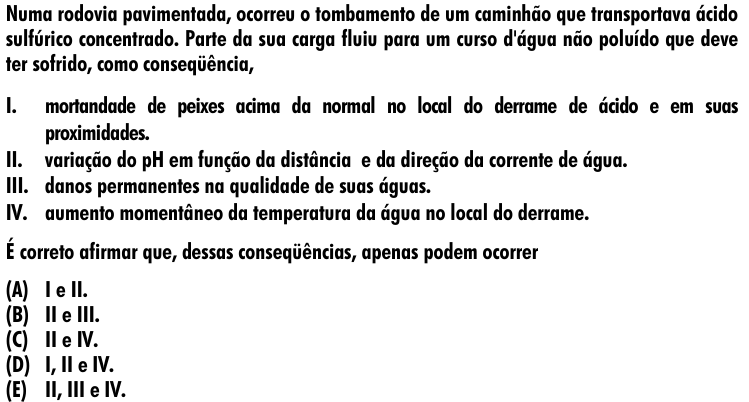 Questão 3 no caderno Amarela do ENEM 2001