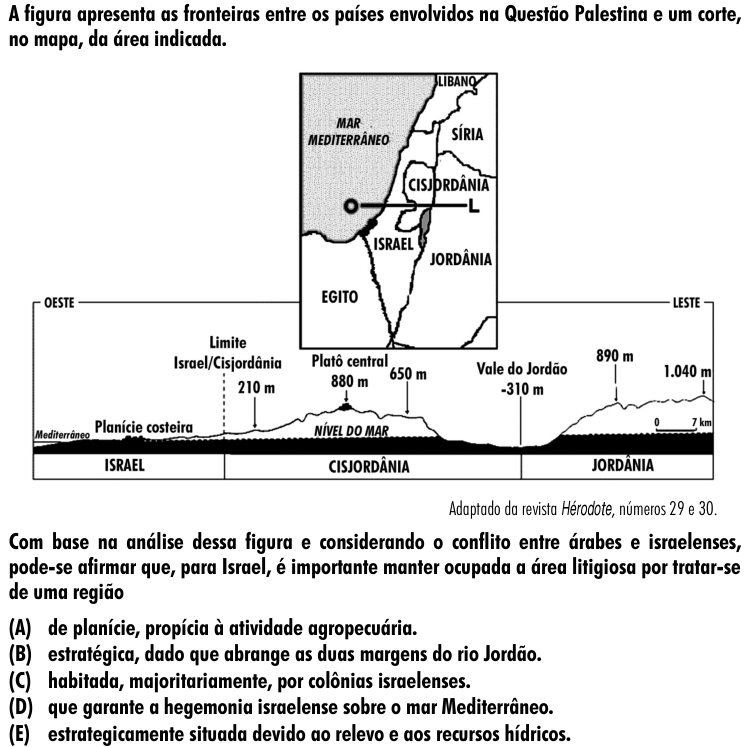 Questão 6 no caderno Amarela do ENEM 2001