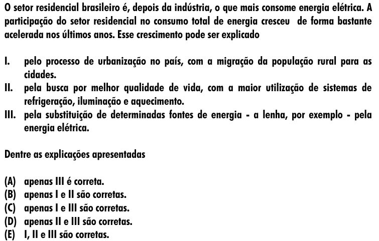 Questão 13 no caderno Amarela do ENEM 2001