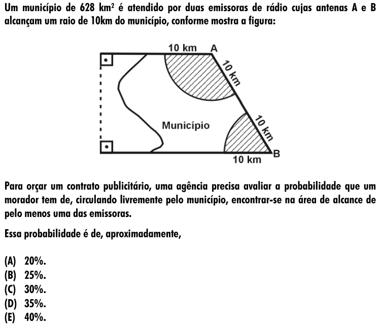 Questão 14 no caderno Amarela do ENEM 2001