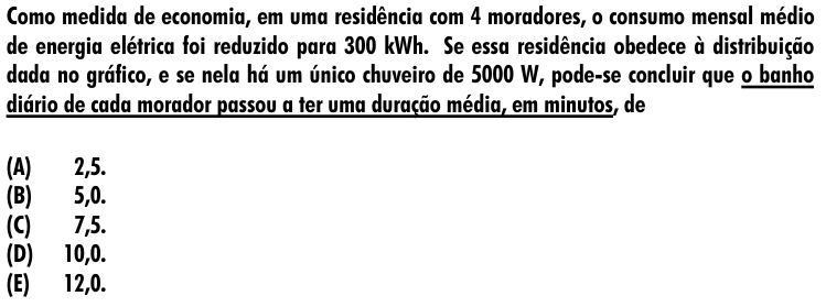 Questão 17 no caderno Amarela do ENEM 2001