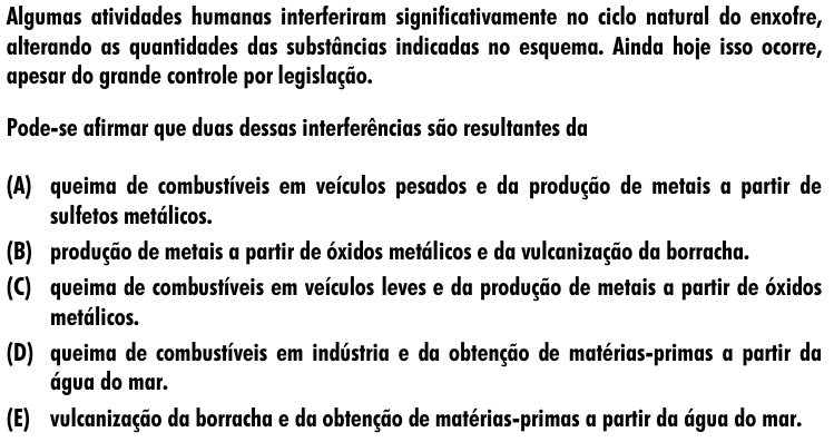 Questão 23 no caderno Amarela do ENEM 2001