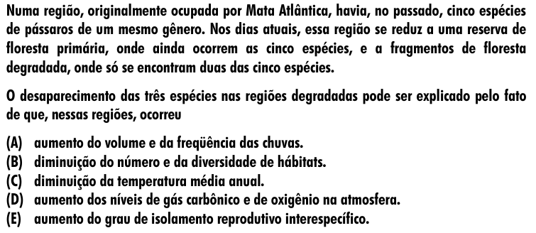 Questão 33 no caderno Amarela do ENEM 2001