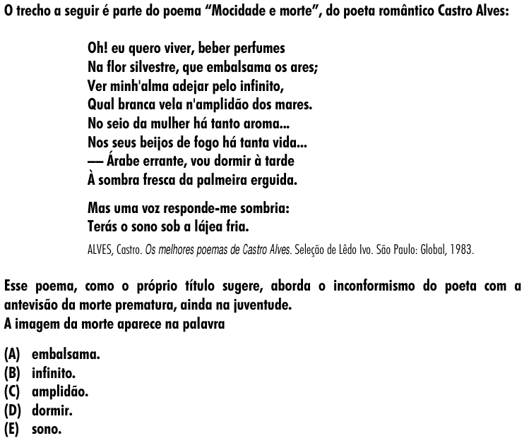 Questão 34 no caderno Amarela do ENEM 2001