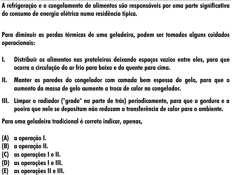 Questão 49 no caderno Amarela do ENEM 2001