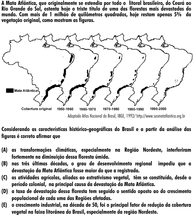 Questão 60 no caderno Amarela do ENEM 2001