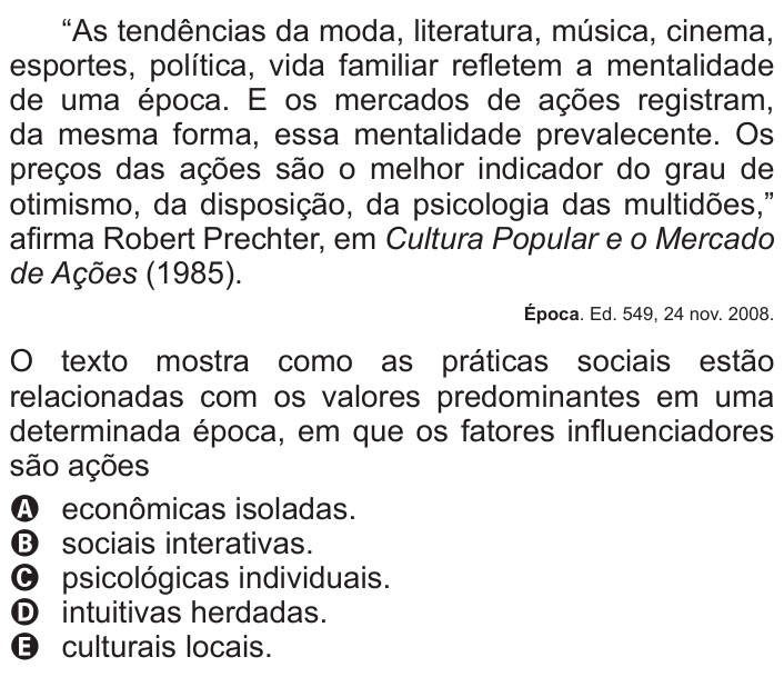Questão 23 no caderno Branco do ENEM PPL 2011