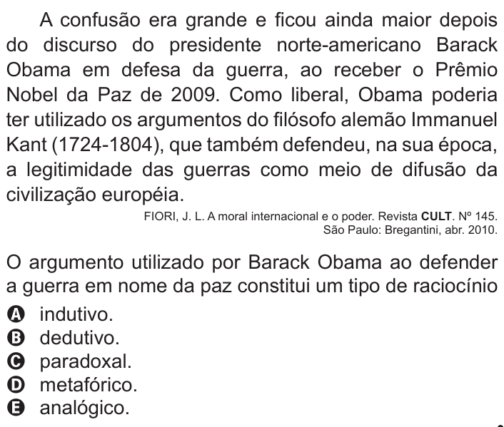 Questão 28 no caderno Branco do ENEM PPL 2011