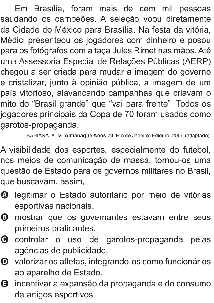 Questão 29 no caderno Branco do ENEM PPL 2011