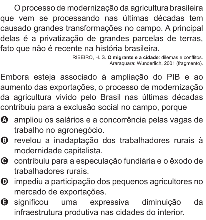 Questão 30 no caderno Branco do ENEM PPL 2011