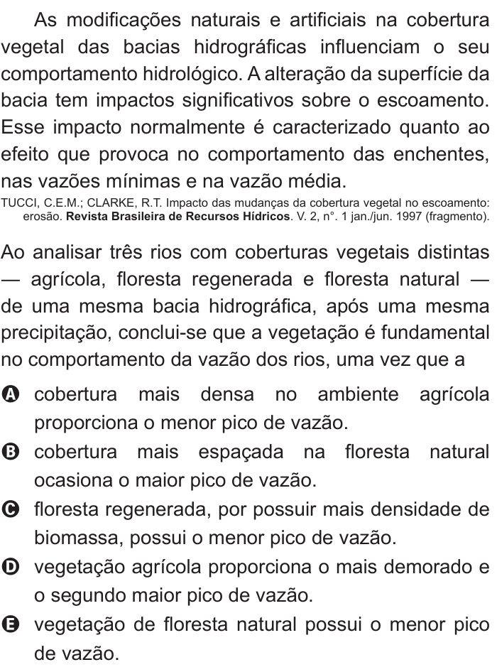 Questão 36 no caderno Branco do ENEM PPL 2011