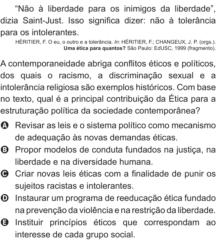 Questão 37 no caderno Branco do ENEM PPL 2011