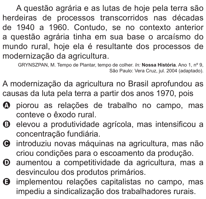 Questão 38 no caderno Branco do ENEM PPL 2011
