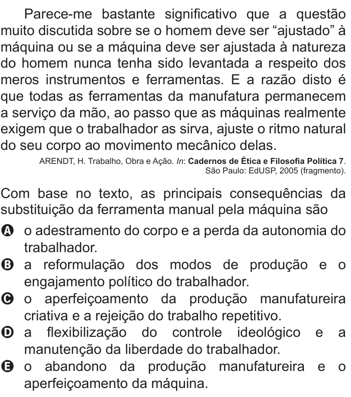 Questão 40 no caderno Branco do ENEM PPL 2011