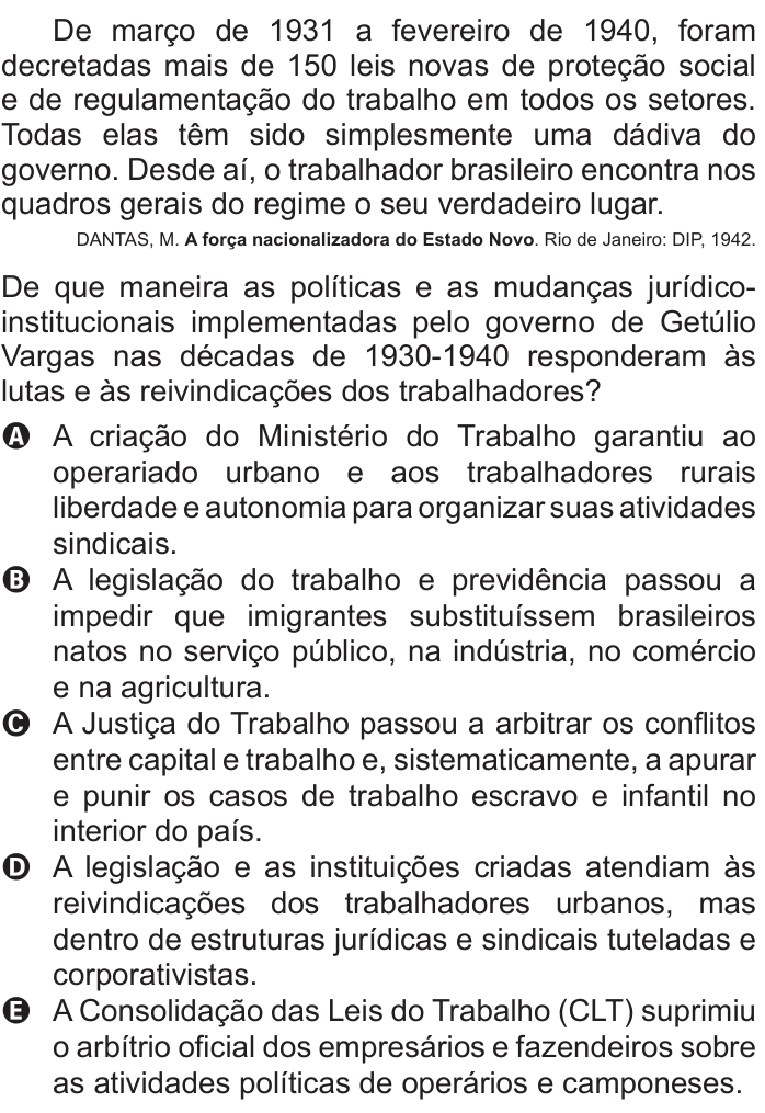 Questão 44 no caderno Branco do ENEM PPL 2011