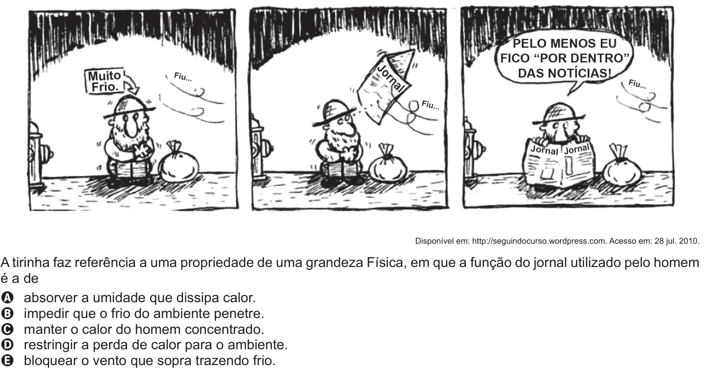 Questão 47 no caderno Branco do ENEM PPL 2011