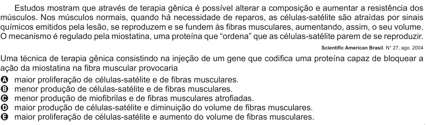 Questão 48 no caderno Branco do ENEM PPL 2011