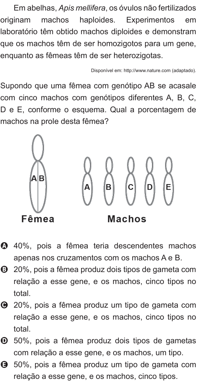 Questão 54 no caderno Branco do ENEM PPL 2011