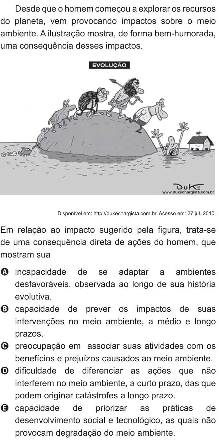 Questão 66 no caderno Branco do ENEM PPL 2011