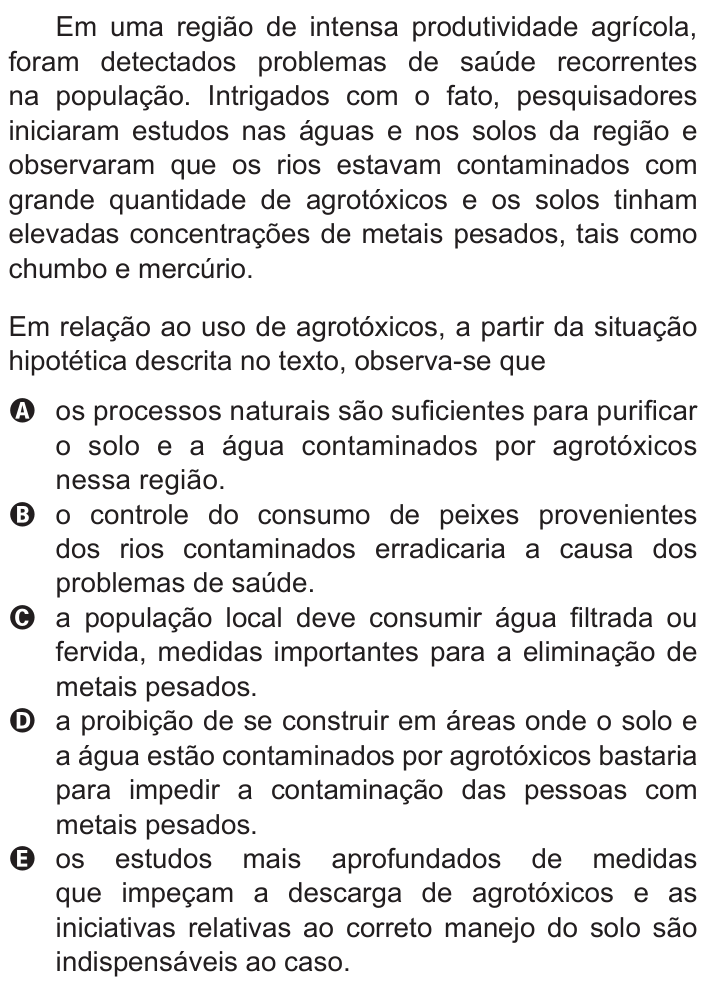Questão 71 no caderno Branco do ENEM PPL 2011