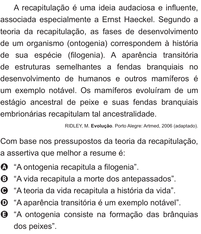 Questão 74 no caderno Branco do ENEM PPL 2011