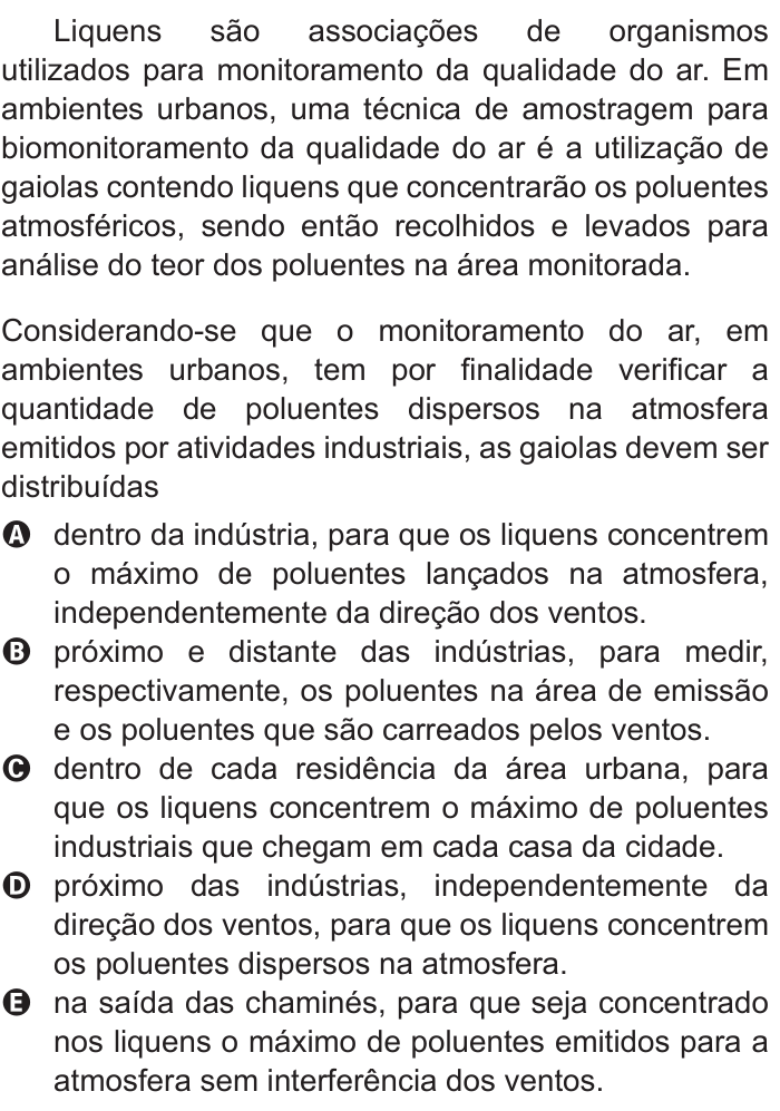 Questão 80 no caderno Branco do ENEM PPL 2011