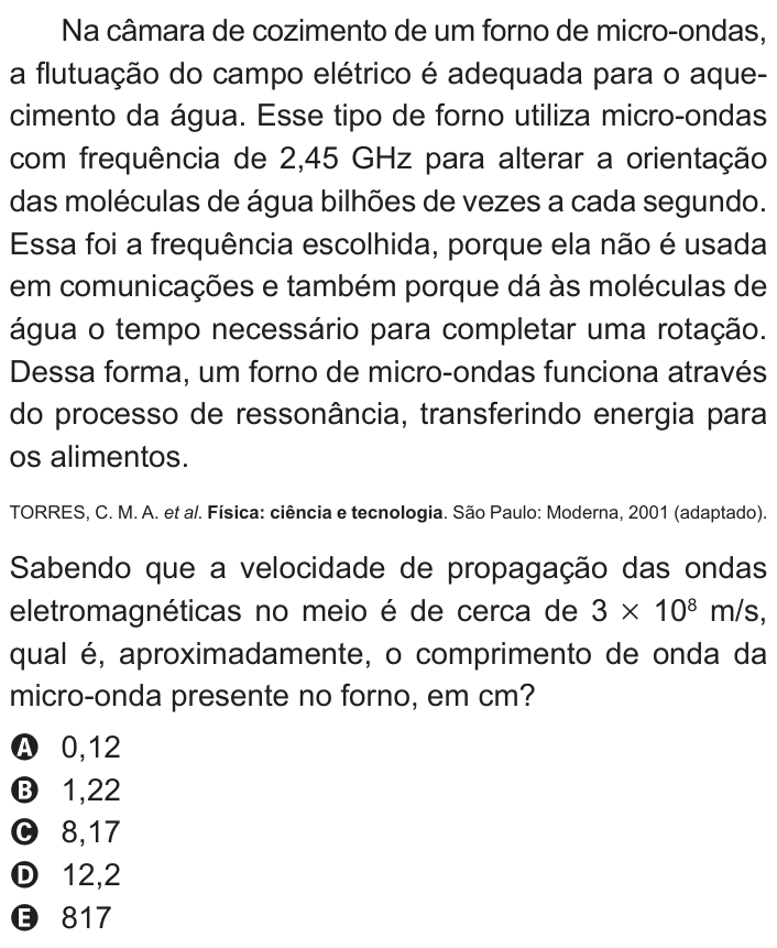 Questão 82 no caderno Branco do ENEM PPL 2011