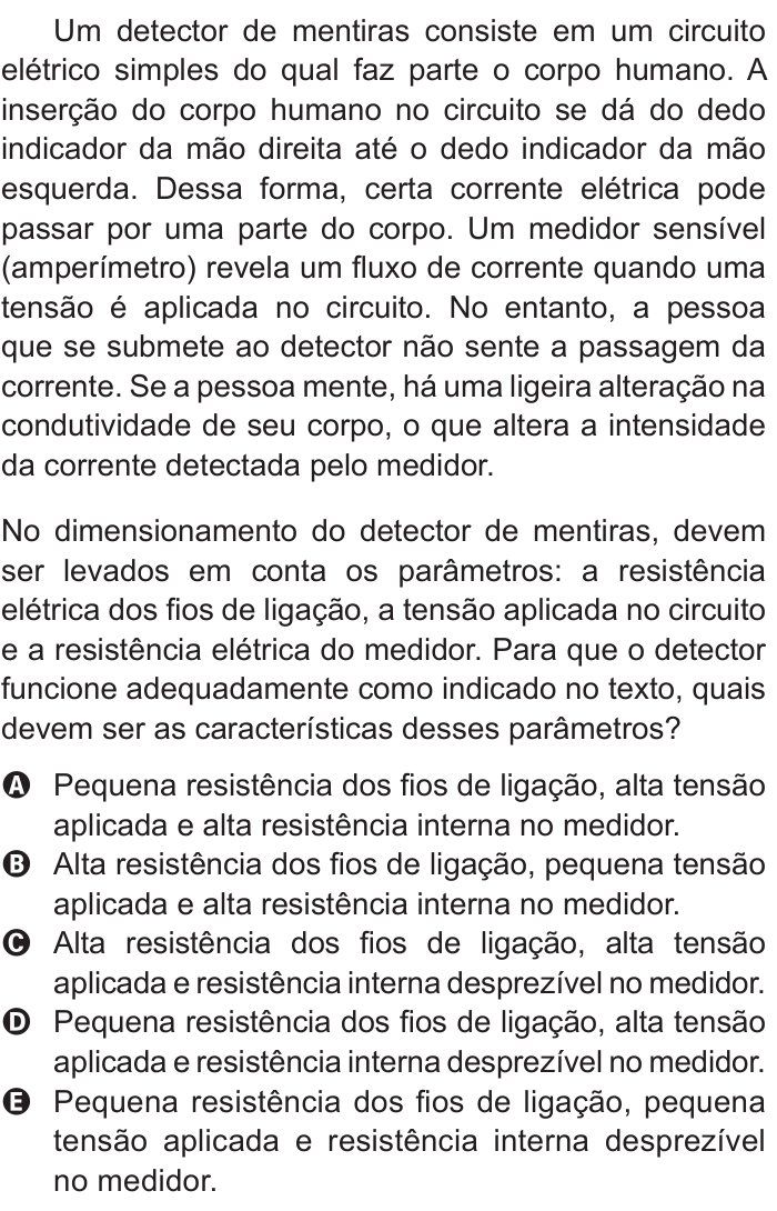 Questão 86 no caderno Branco do ENEM PPL 2011