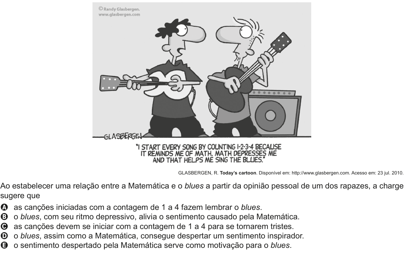 Questão 91 no caderno Cinza do ENEM PPL 2011