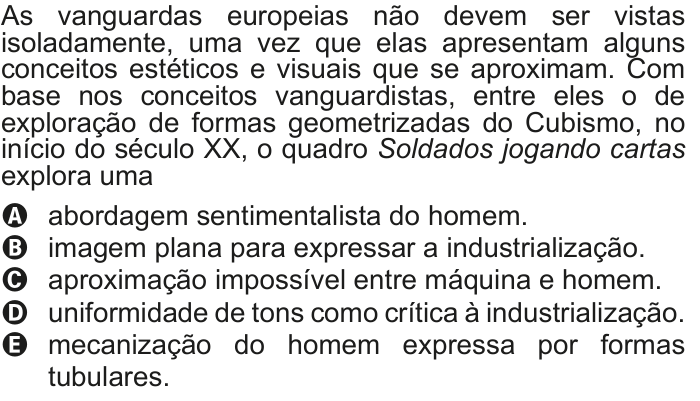 Questão 107 no caderno Cinza do ENEM PPL 2011