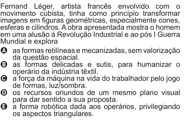 Questão 108 no caderno Cinza do ENEM PPL 2011