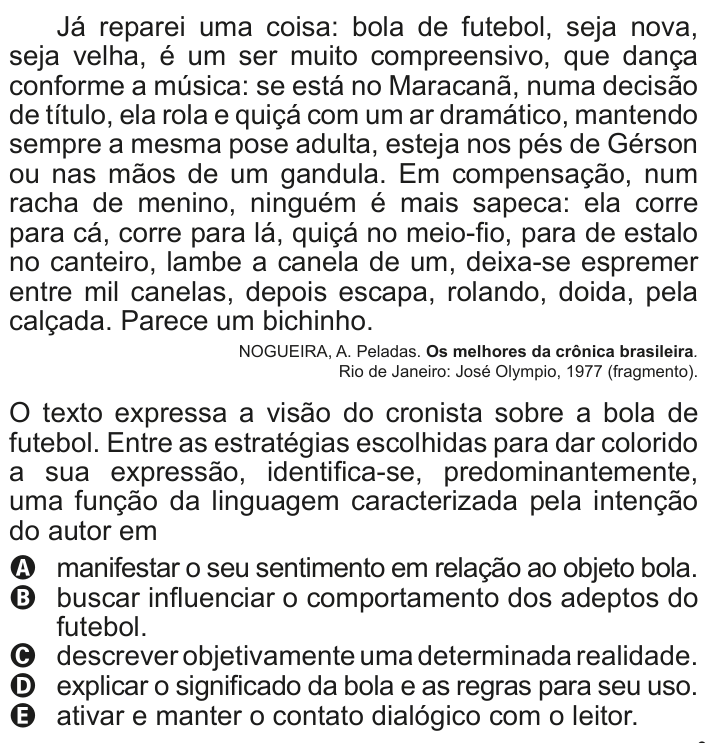 Questão 113 no caderno Cinza do ENEM PPL 2011