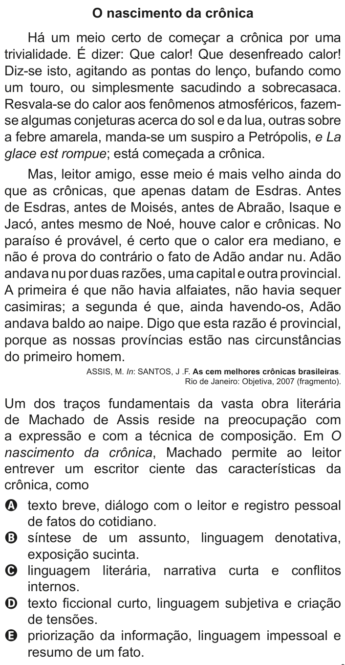Questão 116 no caderno Cinza do ENEM PPL 2011
