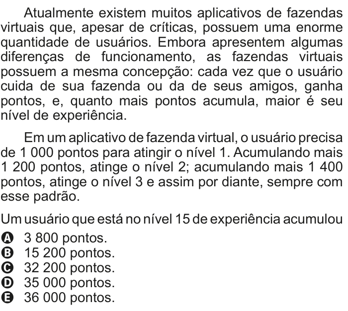 Questão 142 no caderno Cinza do ENEM PPL 2011
