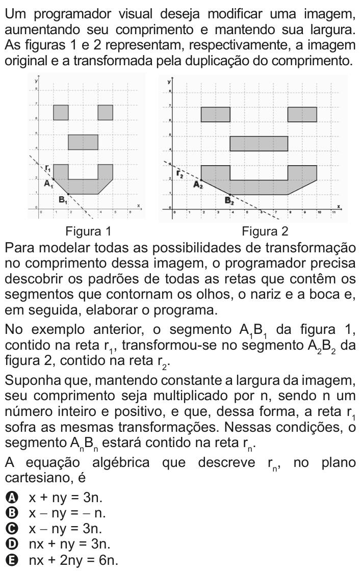 Questão 143 no caderno Cinza do ENEM PPL 2011