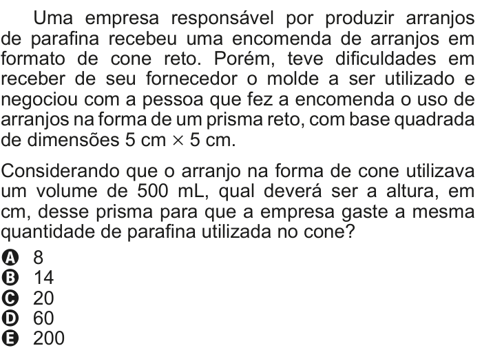 Questão 146 no caderno Cinza do ENEM PPL 2011