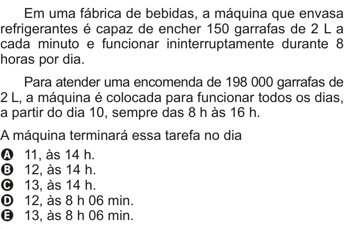 Questão 152 no caderno Cinza do ENEM PPL 2011
