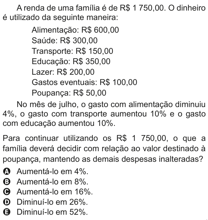 Questão 157 no caderno Cinza do ENEM PPL 2011
