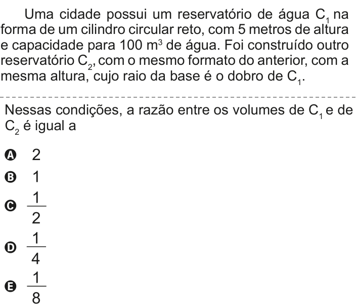 Questão 163 no caderno Cinza do ENEM PPL 2011