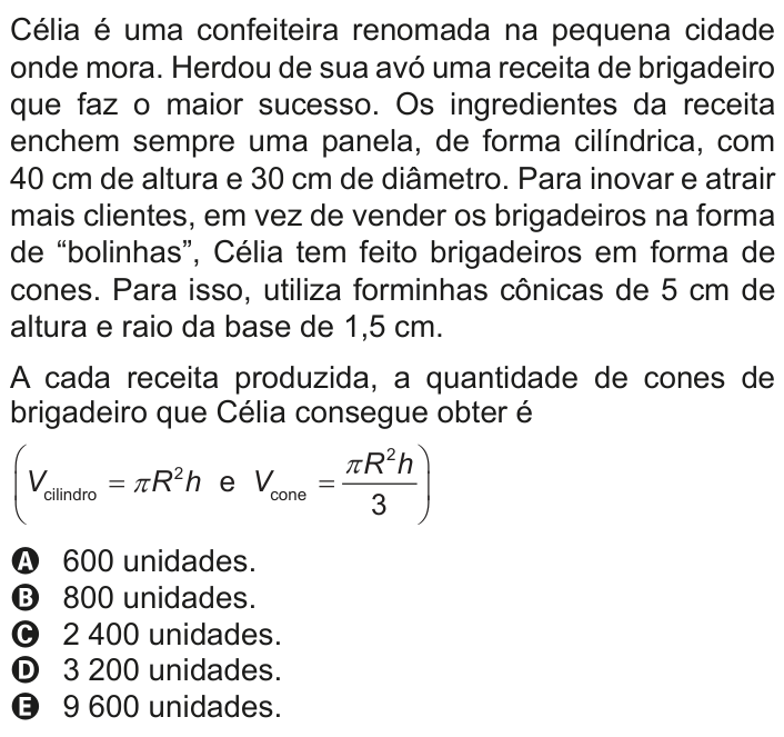Questão 176 no caderno Cinza do ENEM PPL 2011