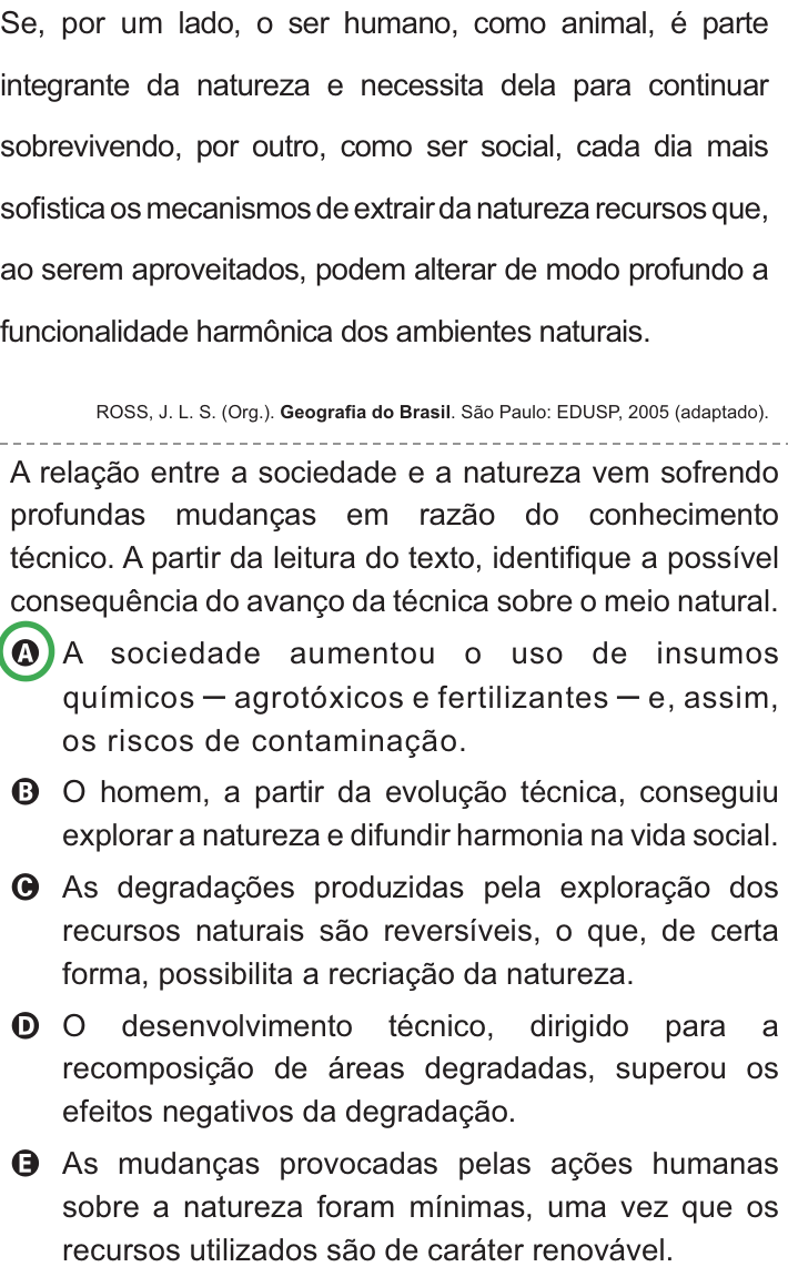 Questão 2 no caderno Azul do ENEM PPL 2010